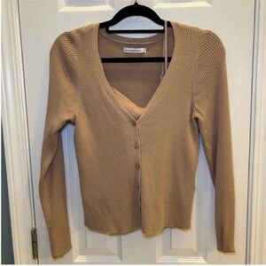 Abercrombie ribbed cardigan and tank set